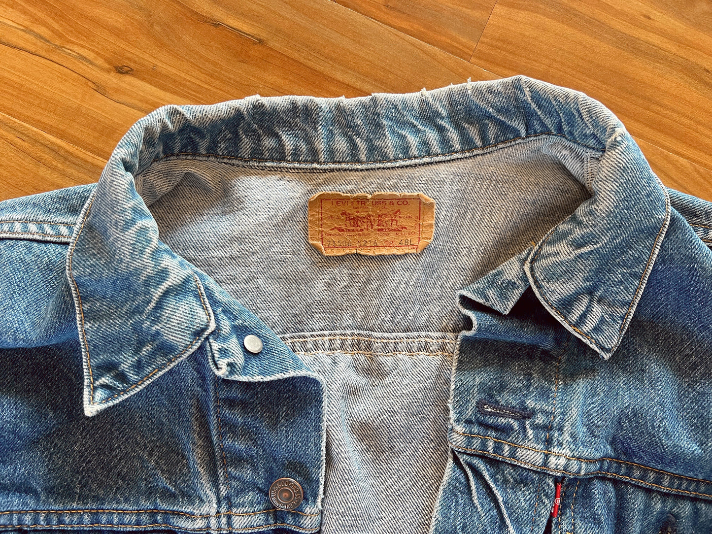 Groovy Vagabond — Up-Cycled Hand-Stitched Crochet Denim Jacket (Levi’s)