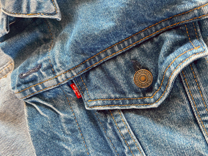 Groovy Vagabond — Up-Cycled Hand-Stitched Crochet Denim Jacket (Levi’s)