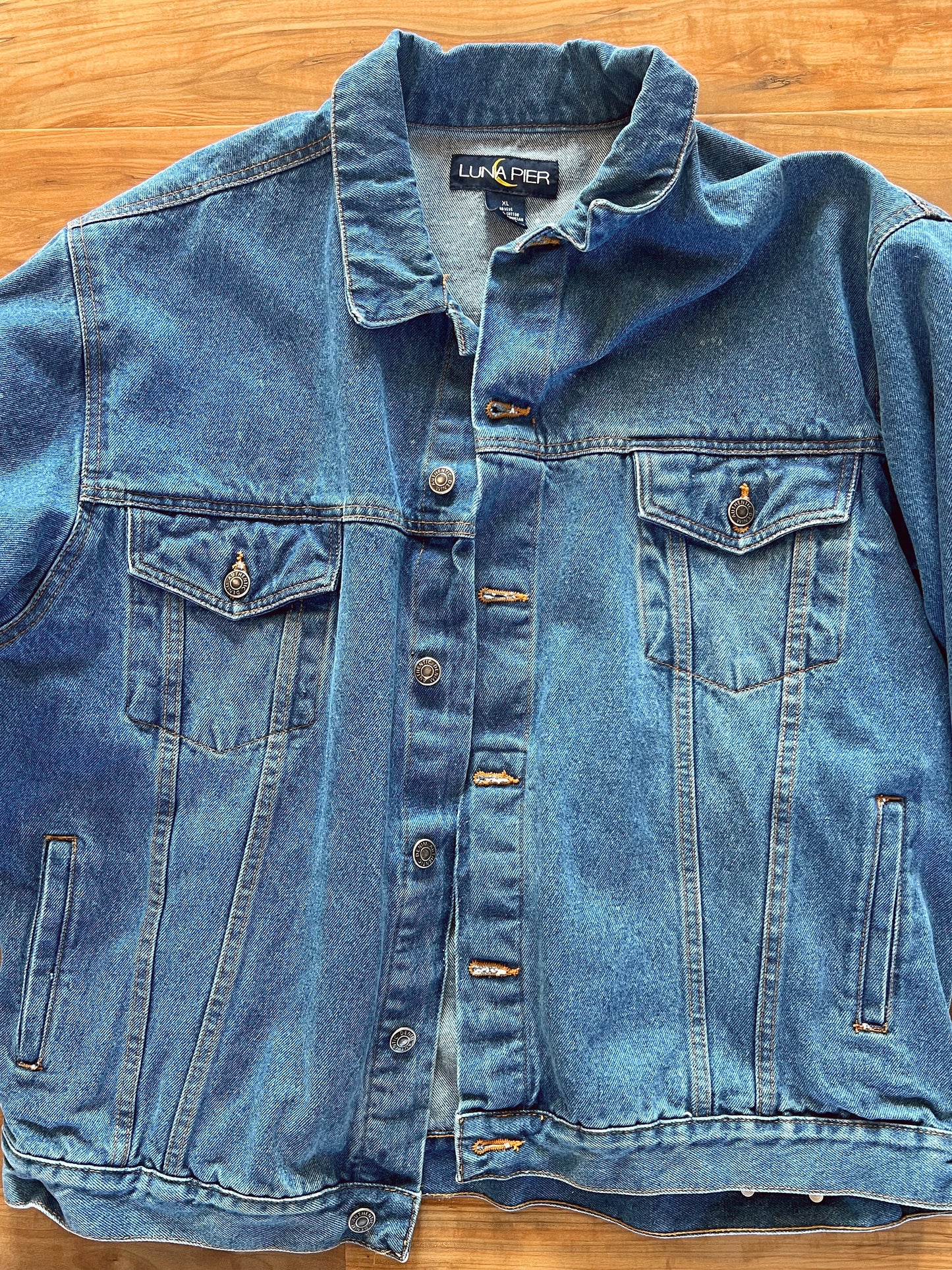 Hip Granny — Up-Cycled Hand-Stitched Crochet Denim Jacket (Luna Pier)